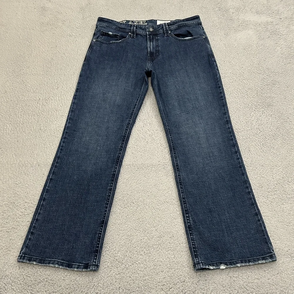 TK Axel Jeans Mens 36x32 Blue Denim Slim Boot Cut Medium Wash Western Stretch